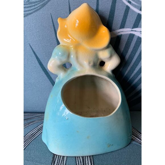 2 Dutch Girl Planters Vase Ceramic Vintage MCM Retro Art Deco - Picture 8 of 8